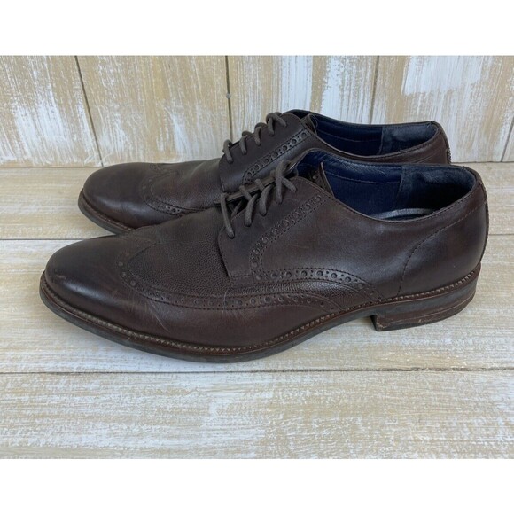 COLE HAAN GRAND.OS WINGTIP OXFORD Dress Shoes Dark Brown Leather Men’s  Size 12 main image 11